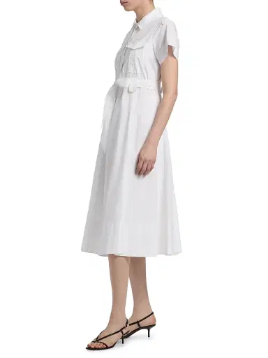 DEREK LAM 10 CROSBY Women's Kayla Belted Cotton Midi-Dress | Thumbnail 4