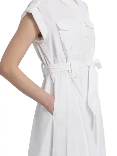 DEREK LAM 10 CROSBY Women's Kayla Belted Cotton Midi-Dress | Thumbnail 6