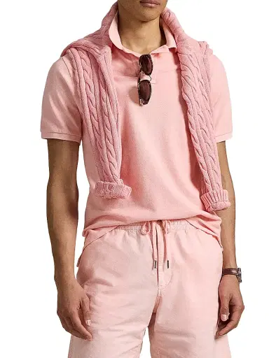 Polo Ralph Lauren Men's Classic-Fit Mineral-Dyed Mesh Polo Shirt - Rose | Thumbnail 6