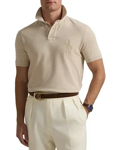 Polo Ralph Lauren Men's Custom-Slim-Fit Big Pony Mesh Polo Shirt | Thumbnail 3 Polo Ralph Lauren Men's Custom-Slim-Fit Big Pony Mesh Polo Shirt | Thumbnail 3