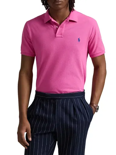 Polo Ralph Lauren Men's Custom-Slim-Fit Mesh Polo Shirt - Peony - Size XS | Thumbnail 3