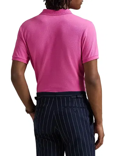 Polo Ralph Lauren Men's Custom-Slim-Fit Mesh Polo Shirt - Peony - Size XS | Thumbnail 4