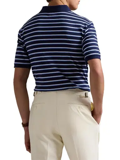 Polo Ralph Lauren Men's Classic-Fit Striped Soft Cotton Polo Shirt - Refined Navy Multi - Size XXL | Thumbnail 4 Polo Ralph Lauren Men's Classic-Fit Striped Soft Cotton Polo Shirt - Refined Navy Multi - Size XXL | Thumbnail 4