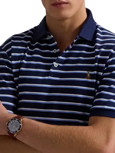Polo Ralph Lauren Men's Classic-Fit Striped Soft Cotton Polo Shirt - Refined Navy Multi - Size XXL | Thumbnail 5 Polo Ralph Lauren Men's Classic-Fit Striped Soft Cotton Polo Shirt - Refined Navy Multi - Size XXL | Thumbnail 5