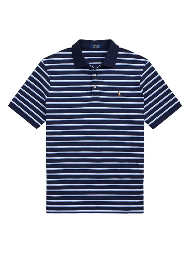 Polo Ralph Lauren Men's Classic-Fit Striped Soft Cotton Polo Shirt - Refined Navy Multi