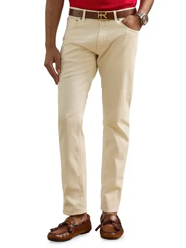 Ralph Lauren Purple Label Men's Sherrington Twil Slim Pants - Light Antique Cream - Size 40 | Thumbnail 3
