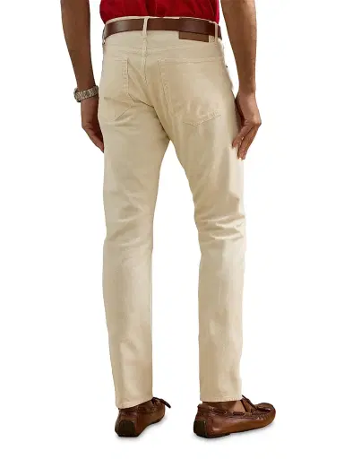 Ralph Lauren Purple Label Men's Sherrington Twil Slim Pants - Light Antique Cream - Size 40 | Thumbnail 5
