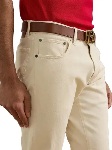 Ralph Lauren Purple Label Men's Sherrington Twil Slim Pants - Light Antique Cream - Size 40 | Thumbnail 6