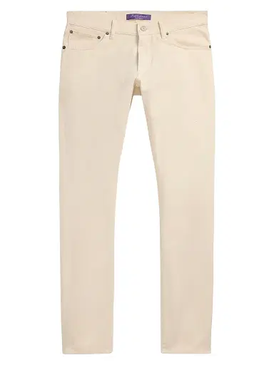 Ralph Lauren Purple Label Men's Sherrington Twil Slim Pants - Light Antique Cream - Size 40 | Thumbnail 1