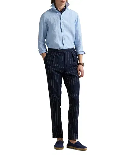 Polo Ralph Lauren Men's Classic-Fit Linen Shirt - Office Blue - Size XL | Thumbnail 2