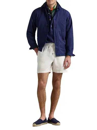 Polo Ralph Lauren Men's Logo-Embroidered Linen-Cotton Overshirt - Newport Navy - Size XL | Thumbnail 2 Polo Ralph Lauren Men's Logo-Embroidered Linen-Cotton Overshirt - Newport Navy - Size XL | Thumbnail 2