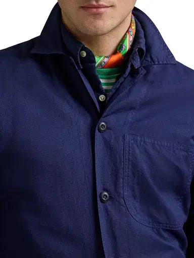 Polo Ralph Lauren Men's Logo-Embroidered Linen-Cotton Overshirt - Newport Navy - Size XL | Thumbnail 5 Polo Ralph Lauren Men's Logo-Embroidered Linen-Cotton Overshirt - Newport Navy - Size XL | Thumbnail 5