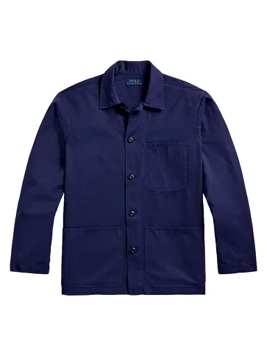 Polo Ralph Lauren Men's Logo-Embroidered Linen-Cotton Overshirt - Newport Navy - Size XL | Thumbnail 1 Polo Ralph Lauren Men's Logo-Embroidered Linen-Cotton Overshirt - Newport Navy - Size XL | Thumbnail 1