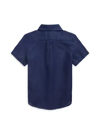 Polo Ralph Lauren Little Boy's & Boy's Linen Short-Sleeve Shirt - Newport Navy - Size 7 | Thumbnail 3