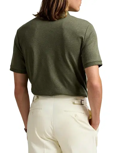 Polo Ralph Lauren Men's Classic-Fit Soft Cotton Polo Shirt - Service Green Heather - Size XXL | Thumbnail 4
