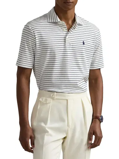Polo Ralph Lauren Men's Classic-Fit Soft Cotton Polo Shirt - White Refined Navy - Size XXL | Thumbnail 3