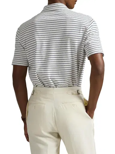 Polo Ralph Lauren Men's Classic-Fit Soft Cotton Polo Shirt - White Refined Navy - Size XXL | Thumbnail 4