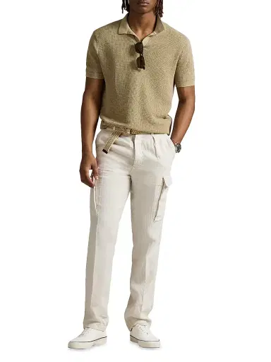 Polo Ralph Lauren Men's Lateef Slim-Tapered-Fit Linen Cargo Pants - Dove Grey - Size 40 | Thumbnail 2