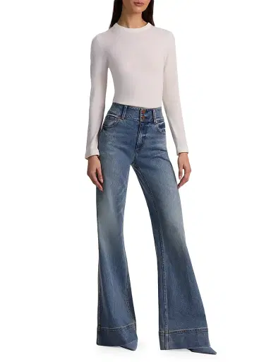 Alice + Olivia Women's Porla Stretch Wool Collared Sweater - Soft White Butter - Size XL | Thumbnail 2 Alice + Olivia Women's Porla Stretch Wool Collared Sweater - Soft White Butter - Size XL | Thumbnail 2