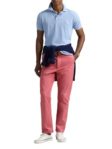 Polo Ralph Lauren Men's Custom-Slim-Fit Big Pony Mesh Polo Shirt - Chambray Blue - Size XXL | Thumbnail 2