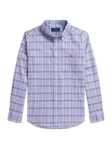 Polo Ralph Lauren Little Boy's & Boy's Plaid Performance Oxford Shirt - Blue Pink Multi | Thumbnail 1 Polo Ralph Lauren Little Boy's & Boy's Plaid Performance Oxford Shirt - Blue Pink Multi | Thumbnail 1