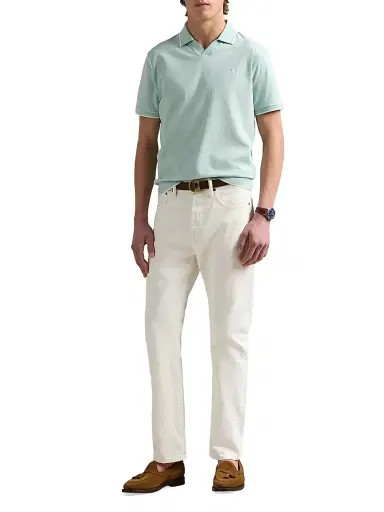 Polo Ralph Lauren Men's Jacquard Mesh Cotton Polo Shirt - Celadon White - Size XXL | Thumbnail 2