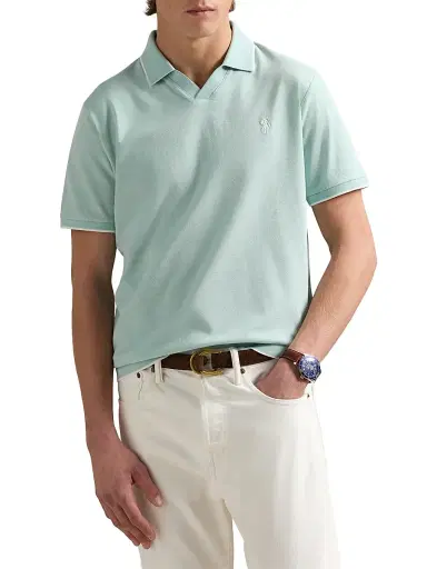 Polo Ralph Lauren Men's Jacquard Mesh Cotton Polo Shirt - Celadon White - Size XXL | Thumbnail 3