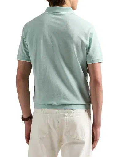 Polo Ralph Lauren Men's Jacquard Mesh Cotton Polo Shirt - Celadon White - Size XXL | Thumbnail 4