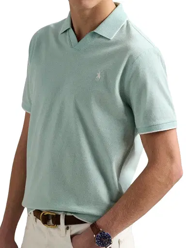 Polo Ralph Lauren Men's Jacquard Mesh Cotton Polo Shirt - Celadon White - Size XXL | Thumbnail 5