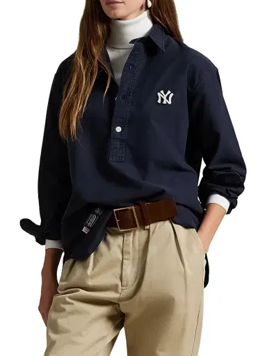 Polo Ralph Lauren Men's Yankees Oxford Shirt - Aviator Navy - Size Medium | Thumbnail 3 Polo Ralph Lauren Men's Yankees Oxford Shirt - Aviator Navy - Size Medium | Thumbnail 3