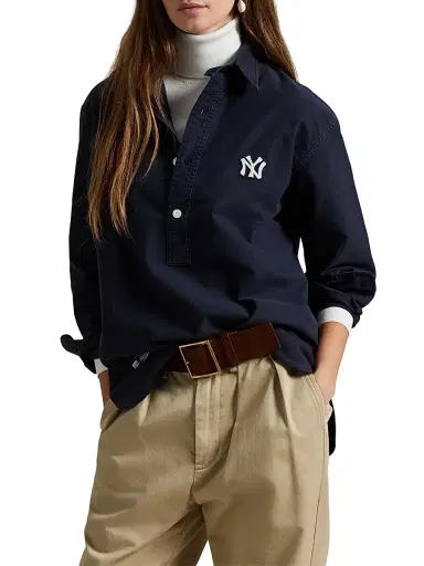 Polo Ralph Lauren Men's Yankees Oxford Shirt - Aviator Navy - Size Medium | Thumbnail 6 Polo Ralph Lauren Men's Yankees Oxford Shirt - Aviator Navy - Size Medium | Thumbnail 6
