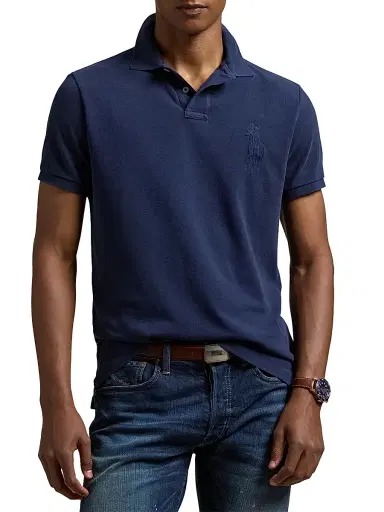 Polo Ralph Lauren Men's Custom-Slim-Fit Big Pony Mesh Polo Shirt - Cruise Navy - Size XXL | Thumbnail 3 Polo Ralph Lauren Men's Custom-Slim-Fit Big Pony Mesh Polo Shirt - Cruise Navy - Size XXL | Thumbnail 3