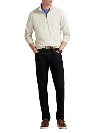 Polo Ralph Lauren Men's Luxury Textured Quarter-Zip Sweatshirt - Chalk Heather Nevis - Size XXL | Thumbnail 2 Polo Ralph Lauren Men's Luxury Textured Quarter-Zip Sweatshirt - Chalk Heather Nevis - Size XXL | Thumbnail 2