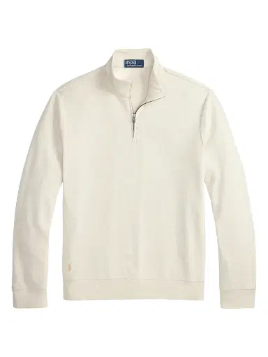 Polo Ralph Lauren Men's Luxury Textured Quarter-Zip Sweatshirt - Chalk Heather Nevis - Size XXL | Thumbnail 1 Polo Ralph Lauren Men's Luxury Textured Quarter-Zip Sweatshirt - Chalk Heather Nevis - Size XXL | Thumbnail 1