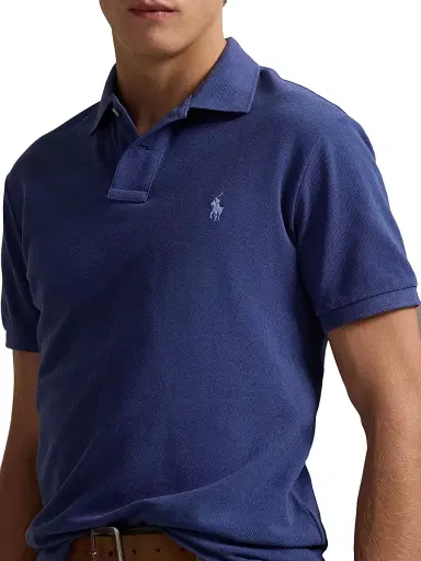 Polo Ralph Lauren Men's Custom-Slim-Fit Mesh Polo Shirt - Light Navy - Size XXL | Thumbnail 5
