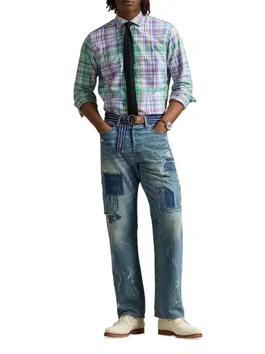 Polo Ralph Lauren Men's Classic-Fit Plaid Oxford Shirt - Green Pink Multi - Size XS | Thumbnail 2 Polo Ralph Lauren Men's Classic-Fit Plaid Oxford Shirt - Green Pink Multi - Size XS | Thumbnail 2