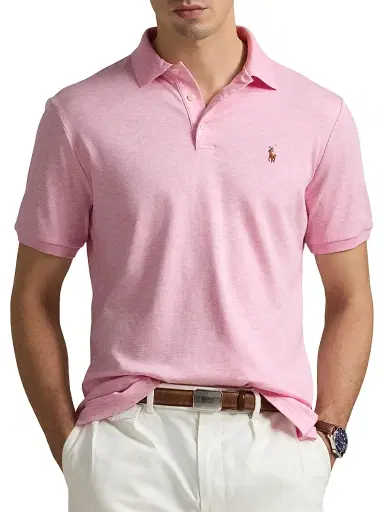 Polo Ralph Lauren Men's Cotton Slim-Fit Polo Shirt - Carmel Pink Heather - Size XXL | Thumbnail 3 Polo Ralph Lauren Men's Cotton Slim-Fit Polo Shirt - Carmel Pink Heather - Size XXL | Thumbnail 3