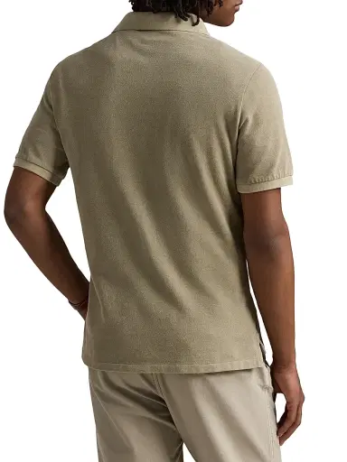 Polo Ralph Lauren Men's Classic-Fit Mineral-Dyed Mesh Polo Shirt - Olive - Size XXL | Thumbnail 4