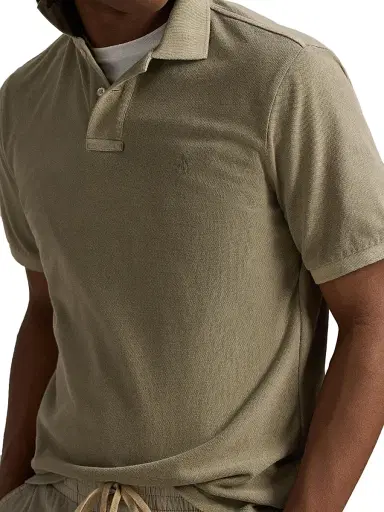 Polo Ralph Lauren Men's Classic-Fit Mineral-Dyed Mesh Polo Shirt - Olive - Size XXL | Thumbnail 5
