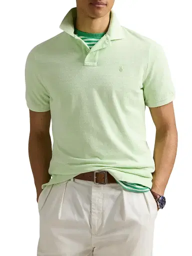 Polo Ralph Lauren Men's Classic-Fit Mineral-Dyed Mesh Polo Shirt - Leaf - Size XXL | Thumbnail 3