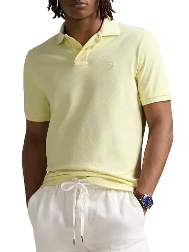 Polo Ralph Lauren Men's Classic-Fit Mineral-Dyed Mesh Polo Shirt - Lime - Size XL | Thumbnail 3 Polo Ralph Lauren Men's Classic-Fit Mineral-Dyed Mesh Polo Shirt - Lime - Size XL | Thumbnail 3