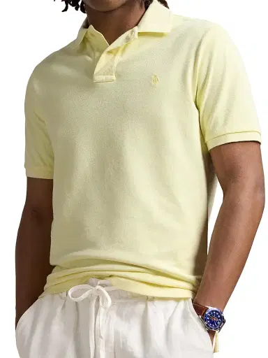 Polo Ralph Lauren Men's Classic-Fit Mineral-Dyed Mesh Polo Shirt - Lime - Size XL | Thumbnail 5 Polo Ralph Lauren Men's Classic-Fit Mineral-Dyed Mesh Polo Shirt - Lime - Size XL | Thumbnail 5