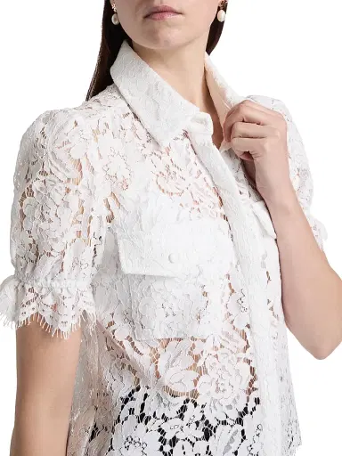 Generation Love Women's Mina Lace Button-Front Top - White - Size XL | Thumbnail 6 Generation Love Women's Mina Lace Button-Front Top - White - Size XL | Thumbnail 6