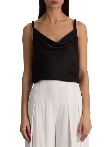 Alice + Olivia Women's Monique Twist Strap Cowl Tank - Black - Size XL | Thumbnail 3