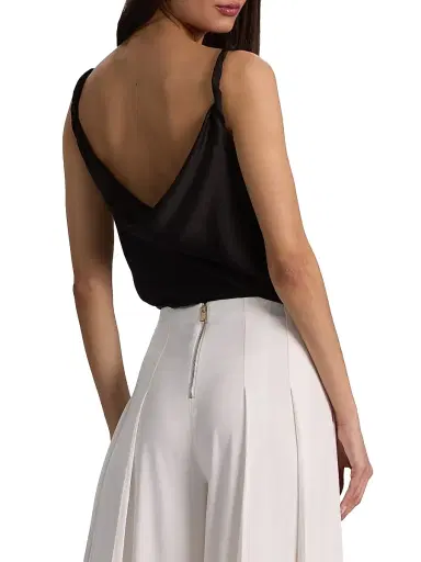 Alice + Olivia Women's Monique Twist Strap Cowl Tank - Black - Size XL | Thumbnail 5