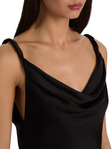 Alice + Olivia Women's Monique Twist Strap Cowl Tank - Black - Size XL | Thumbnail 6