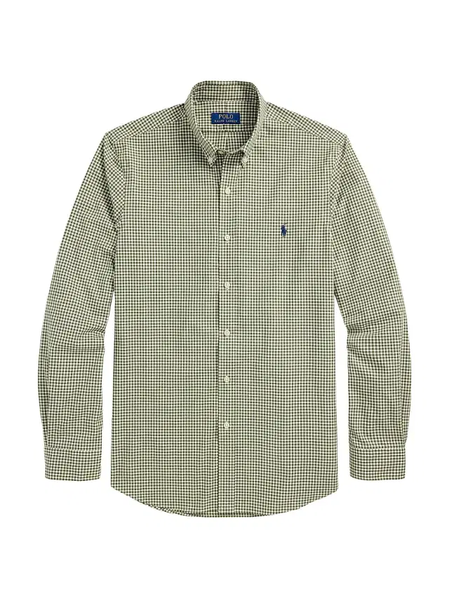 Men's Gingham Stretch Poplin Shirt - Garden Trail White