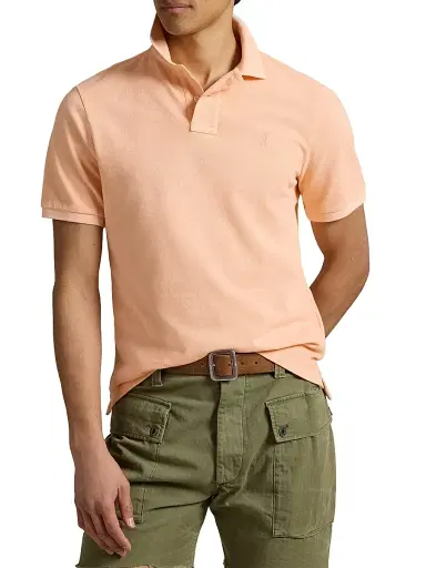 Polo Ralph Lauren Men's Classic-Fit Mineral-Dyed Mesh Polo Shirt - Amber - Size XXL | Thumbnail 3