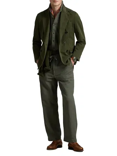 Polo Ralph Lauren Men's Relaxed-Fit Linen-Cotton Pants - New Olive - Size XS | Thumbnail 2 Polo Ralph Lauren Men's Relaxed-Fit Linen-Cotton Pants - New Olive - Size XS | Thumbnail 2