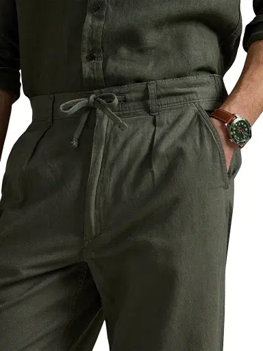 Polo Ralph Lauren Men's Relaxed-Fit Linen-Cotton Pants - New Olive - Size XS | Thumbnail 5 Polo Ralph Lauren Men's Relaxed-Fit Linen-Cotton Pants - New Olive - Size XS | Thumbnail 5